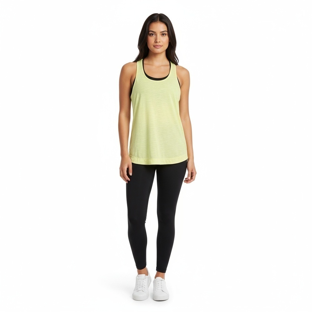 MPG Sport Tank Top Womens Size Small Yellow Sculpt Racerback Activewear
